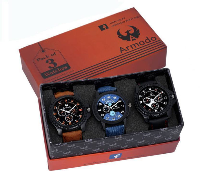 Triple Watches Combo - For Men